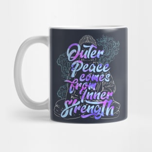 Outer Peace Comes From Inner Strength Buddha Yoga Zen Mug